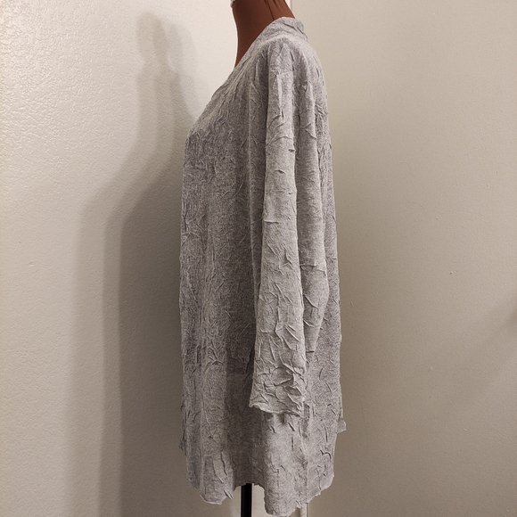 Eileen Fisher Women's Open Front Viscose Blend Cardigan Sweater Gray, L - Picture 4 of 12